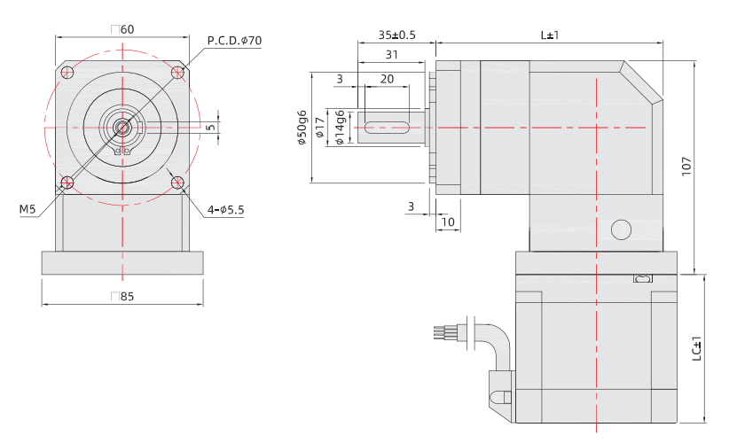 86mm行星減速機尺寸圖